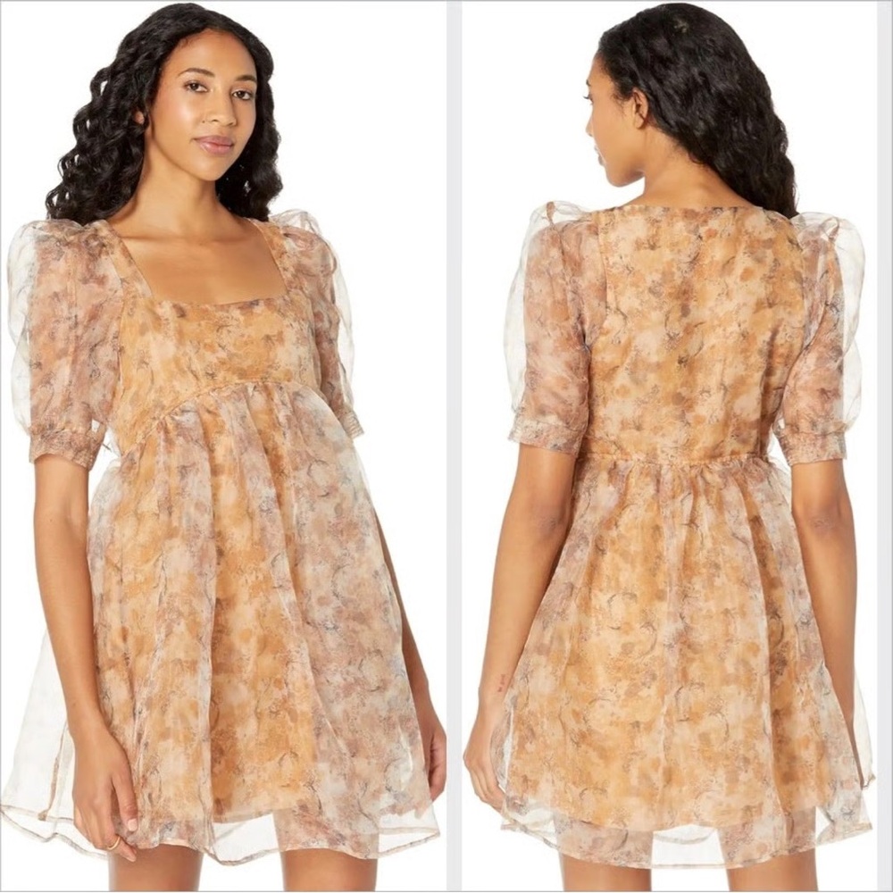 Women's Dress - En Saison by Lala Fall Mini Boho Floral Blouson Dress